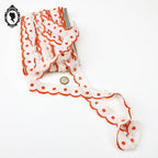 Galon blanc et orange 3 cm  17 mètres passementerie mercerie vintage pop