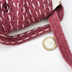 Galon laine rose ancien L 1,7 cm passementerie vintage pop