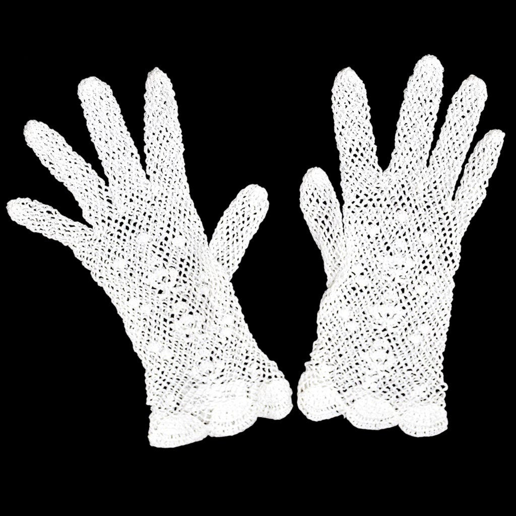 Gants blanc femme crochet ajouré T 6 12 - 6,5