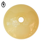 Globe tulipe abat-jour opaline beige intérieur blanc rond vintage