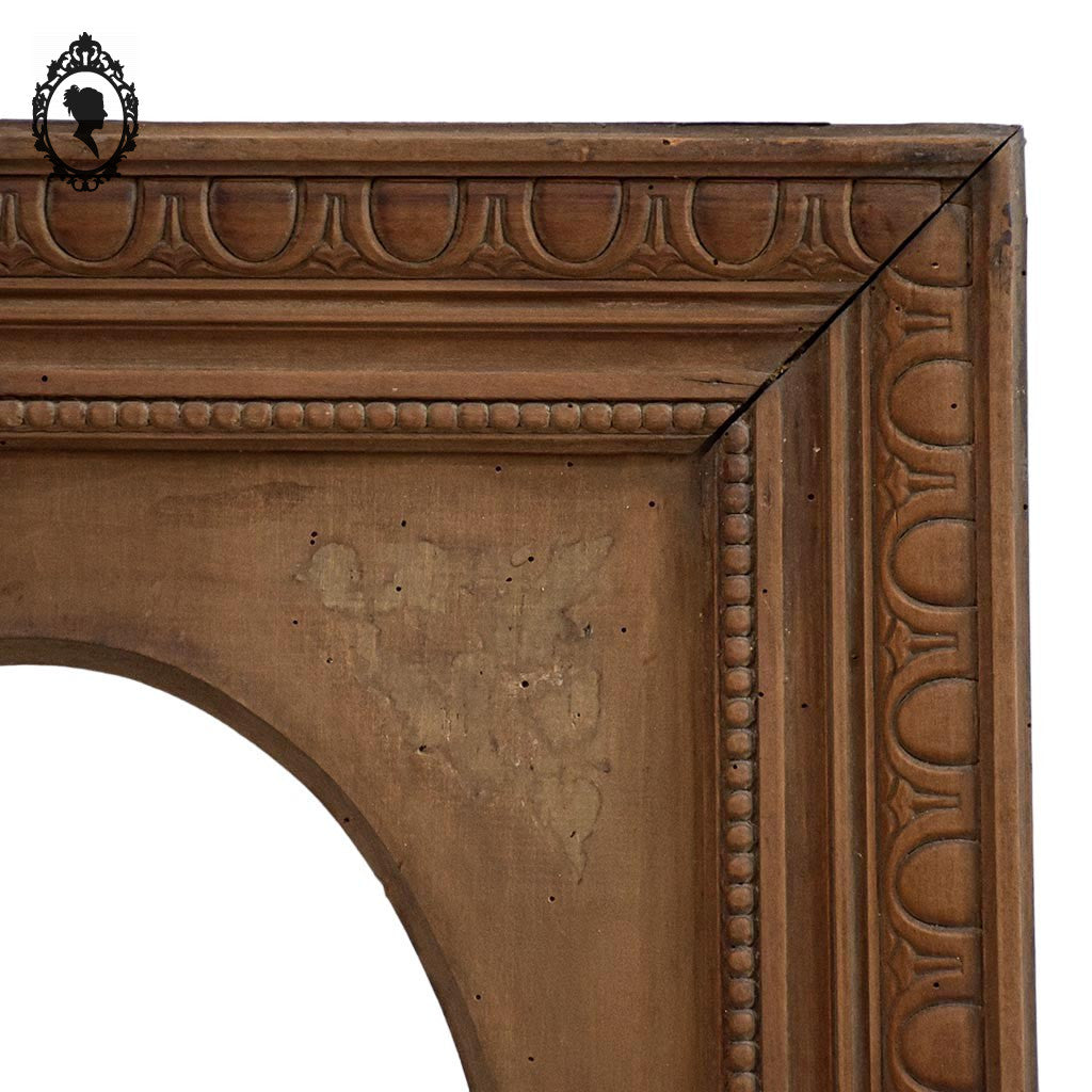 Grand cadre rectangulaire intérieur ovale bois sculpté vide 53 x 65 cm ancien