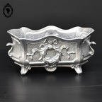 Jardinière ou cache pot en fonte argent grise ancienne