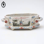 Jardinière ou plat trépied faïence Aprey ancien XIXe siècle