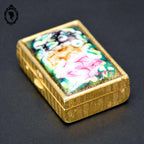 Jolie boite à pilules émaux polychromes et doré vintage