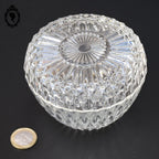 Jolie bonbonnière sucrier rond verre semi cristal Duralex vintage