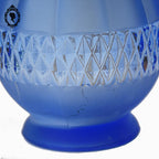 Lampe Berger verre ciselé bleu et doré boule