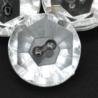 Lot 11 boutons diamant verre blanc transparent facetté D 2,3 cm 23 mm anciens