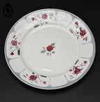 Lot 16 assiettes à dessert plates fleur rose bleue gris Moulin des loups vintage