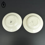 Lot 2 assiettes creuses fleuries beige noir orange Choisy le Roi vintage