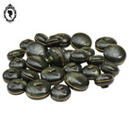 Lot 28 boutons rond épais vert kaki vintage D 2,3 cm et 1,7 cm