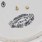 Lot 3 assiettes à dessert blanc et noir en porcelaine anciennes Macédoines Creil et Montereau