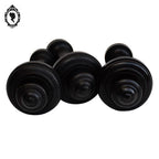 Lot 3 ornementations toupies embrasses bois noir ornement meuble ancien