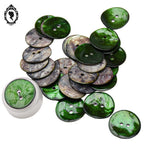 Lot 30 boutons verts en nacre rond ancien vintage D 2,2 cm 22 mm