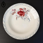 Lot 6 assiettes creuses fleur rose bleue LOT Digoin Sarreguemines vintage