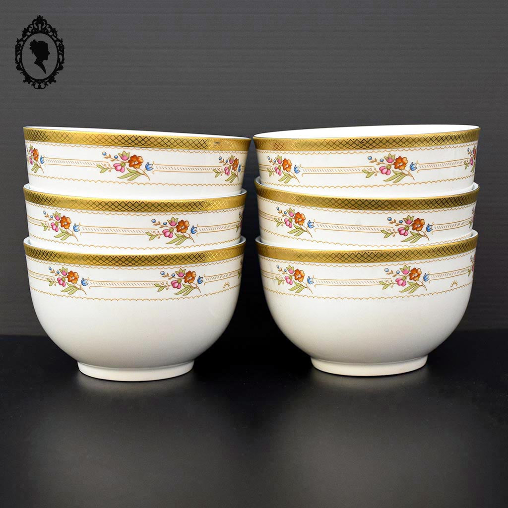 Lot 6 bols W Winterling Kirchenlamitz Germany Bavaria fleuri or vintage ancien