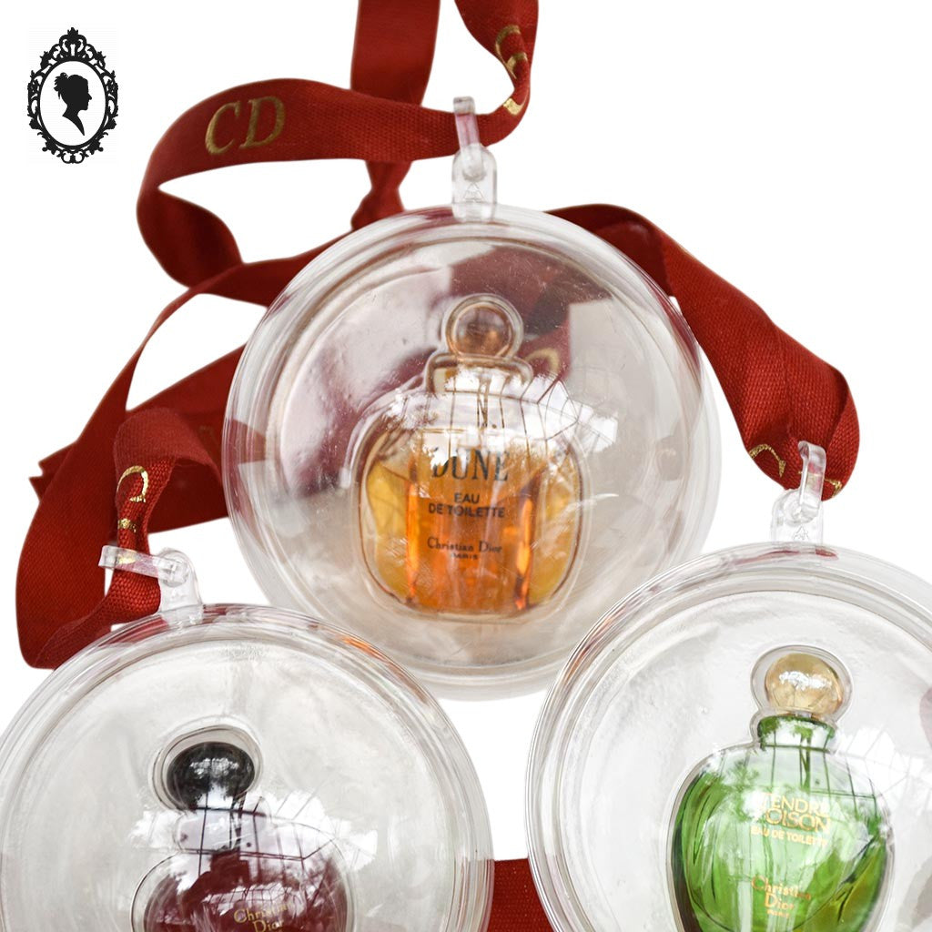 Lot 6 miniatures collection de parfum Christian Dior boules sapin CD