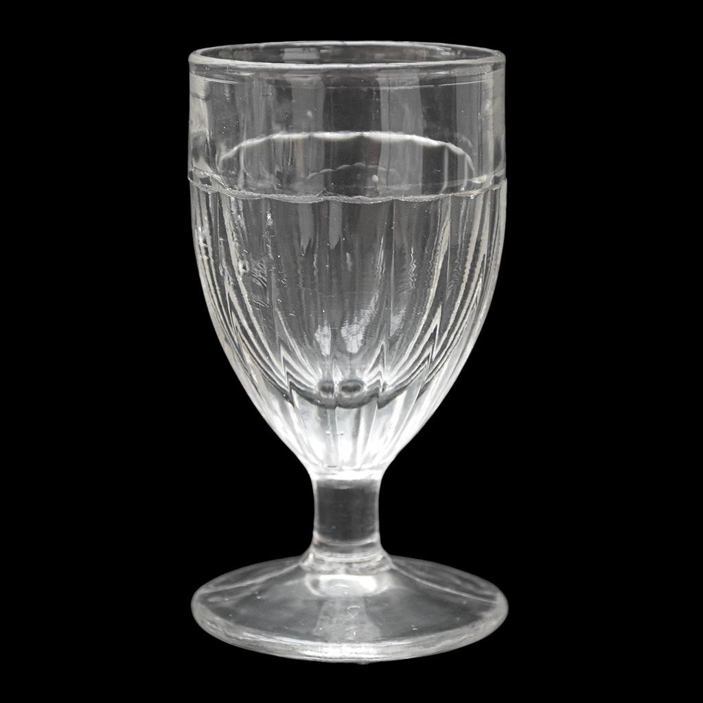 Lot 6 verres à digestif bistrot épais blancs à pied anciens