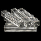Lot 7 portes couteau carrés en verre translucide vintage