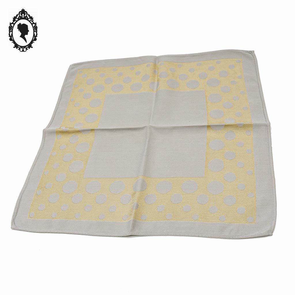 Lot 7 serviettes de table beiges et ronds dorés vintage 40 x 40 cm