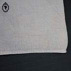Lot 7 serviettes de table damassées ou torchons taupe beige linge ancien 50 x 60 cm