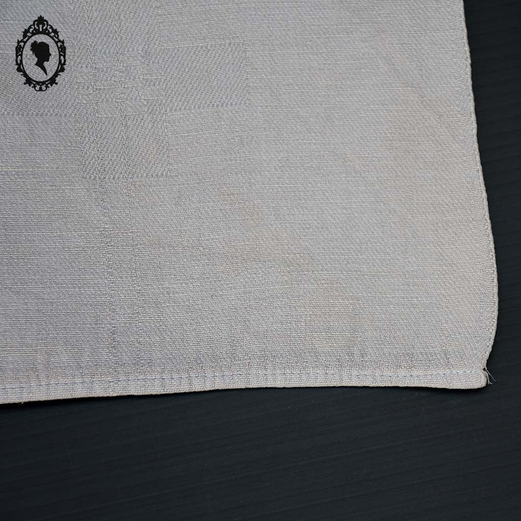 Lot 7 serviettes de table damassées ou torchons taupe beige linge ancien 50 x 60 cm