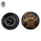 Lot 9 boutons en verre gris motif pagode doré épais vintage D 2,8 cm et 2,2 cm