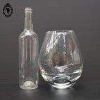 Magnifique vase en cristal épais blanc rond forme œuf handmade vintage