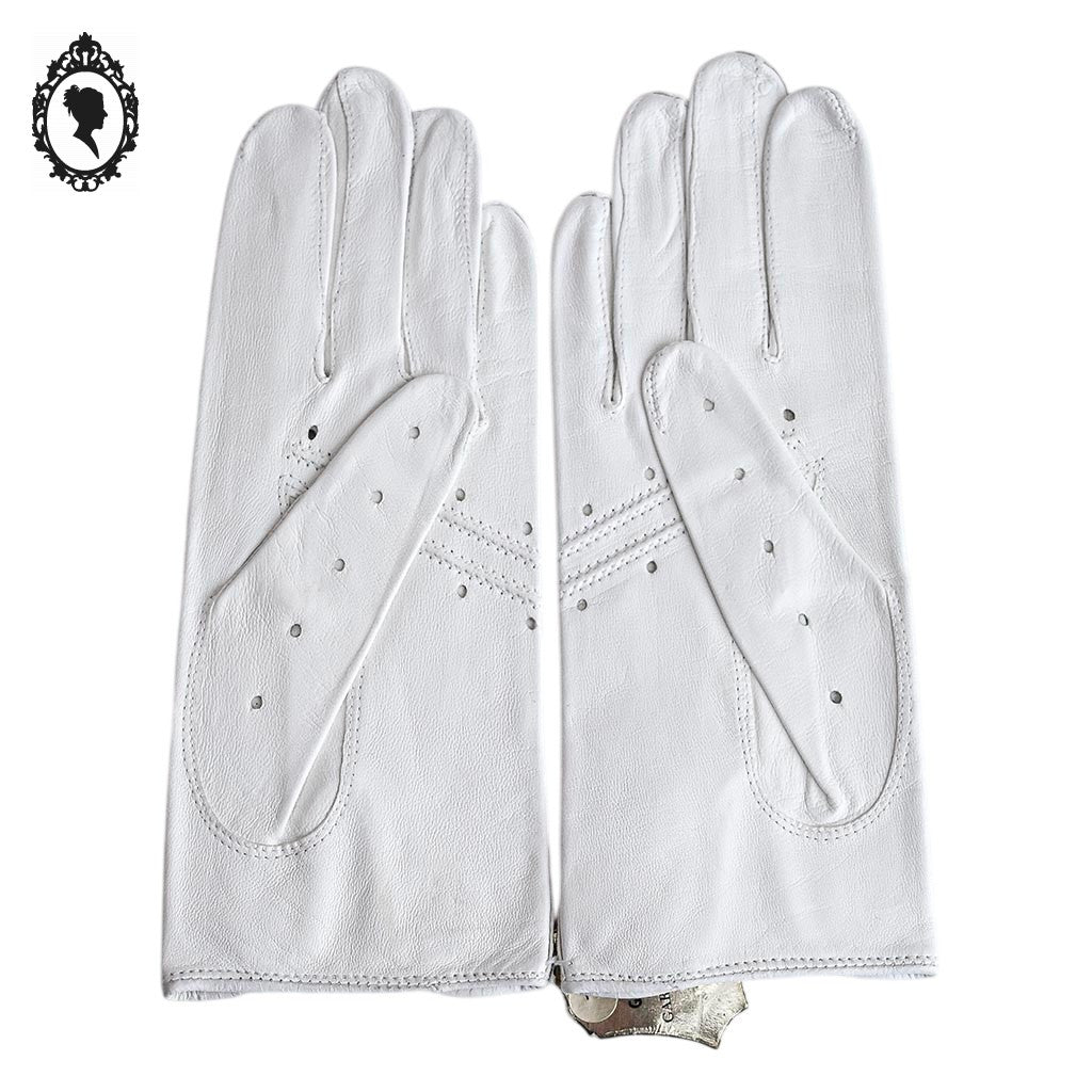 Magnifiques gants femme cuir souple blanc T 7 S vintage et neuf