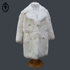 Manteau fourrure en lapin blanc enfant collection vintage ancien