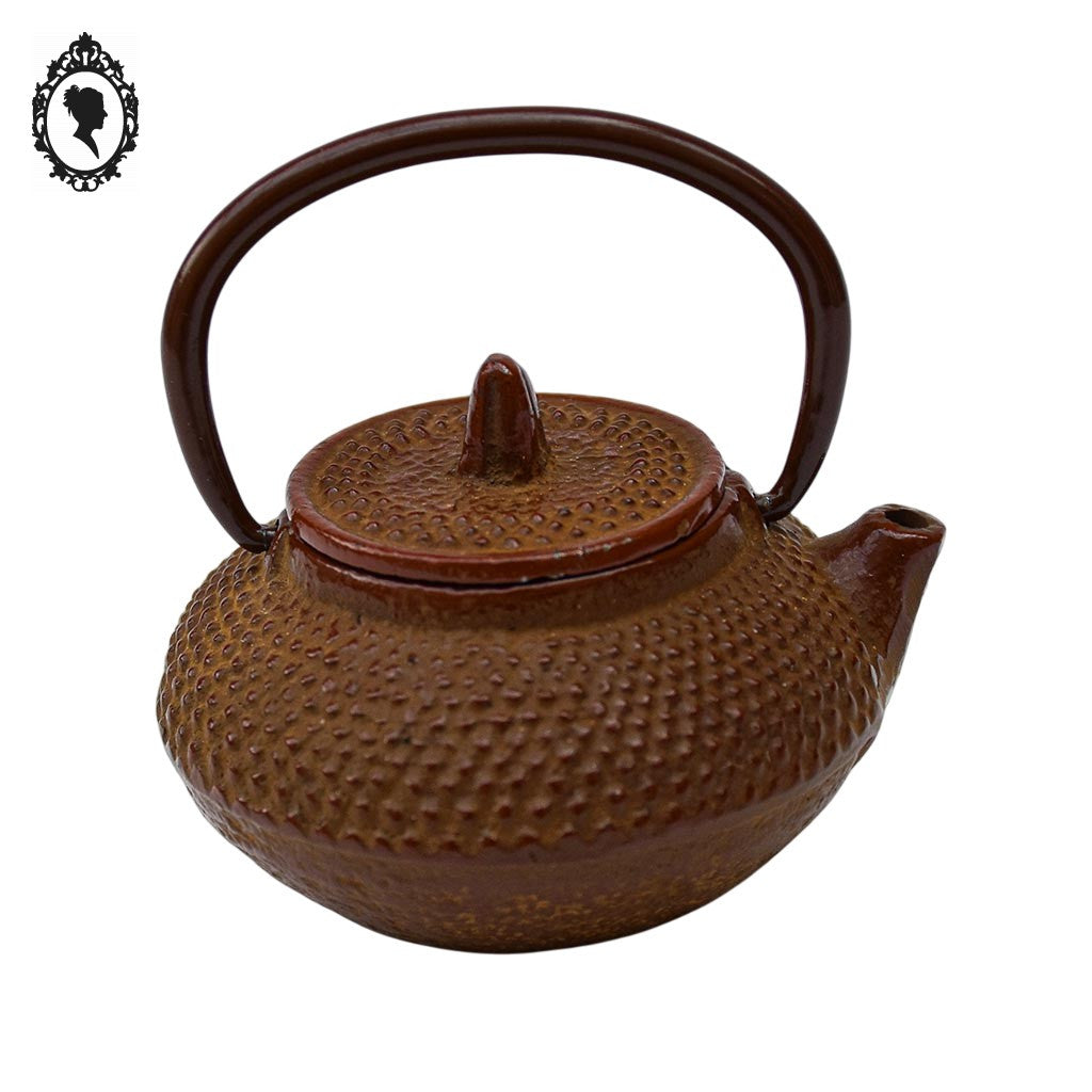 Miniature petite théière en fonte marron collection dînette japonaise
