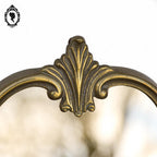 Miroir glace en bronze doré arabesque baroque mural H 36 cm vintage
