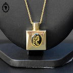 Pendentif collier concrète Yendi Capucci Paris en métal doré vintage