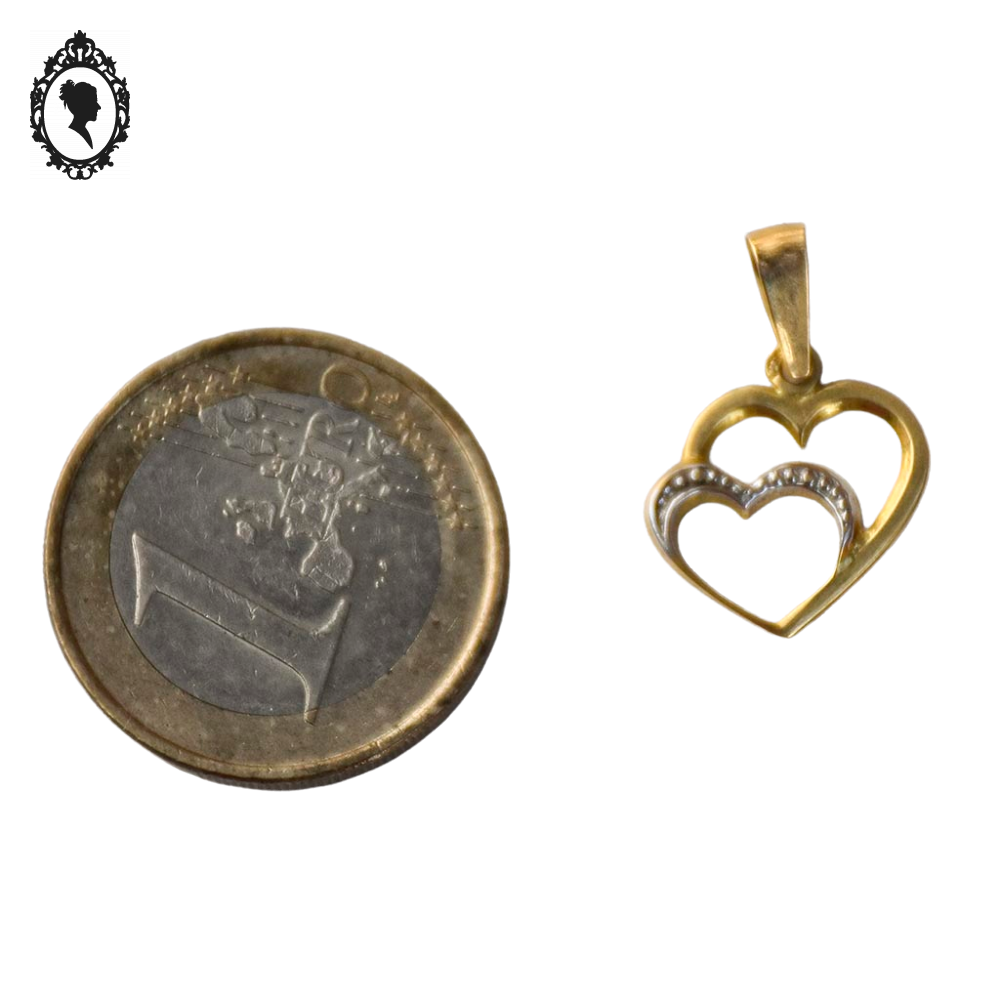 Pendentif en forme de 2 cœurs en or avec poinçon