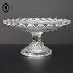 Petit compotier coupelle coupe serviteur plat sur pied en verre moulé ajouré festonné