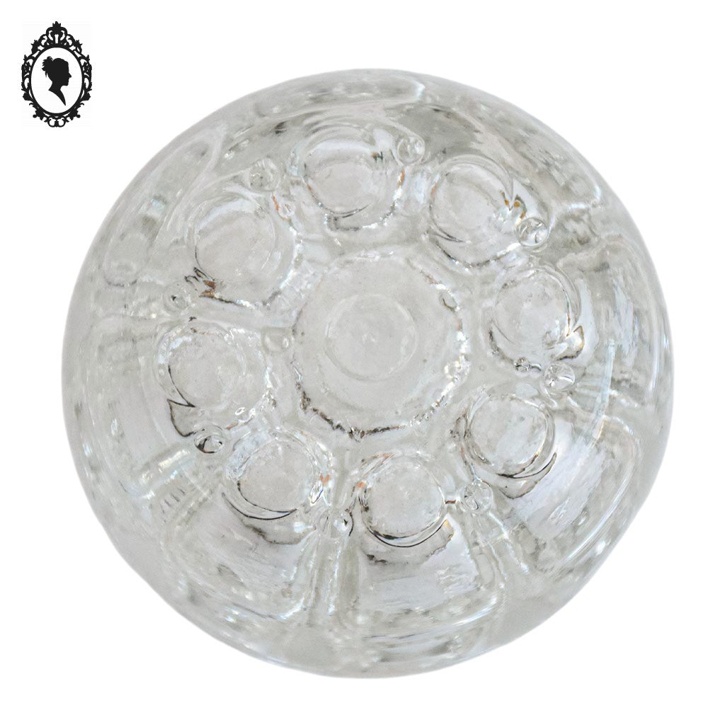 Petit vase pique fleurs Reims rond verre blanc 9 trous vintage