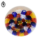 Petite boule sulfure mille fleurs Millefiori presse papier en verre polychrome vintage