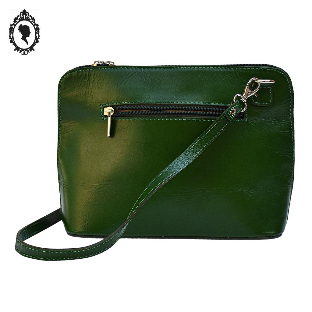 Sac bandoulière cuir vert Italie femme vintage
