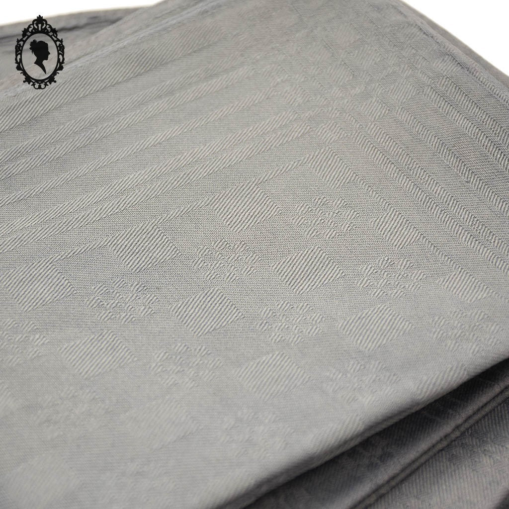 Service 10 serviettes de table anciennes damassées gris anthracite sans monogramme
