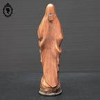 Statue Vierge Marie en métal orange objet religieux ancien vintage H 15 cm