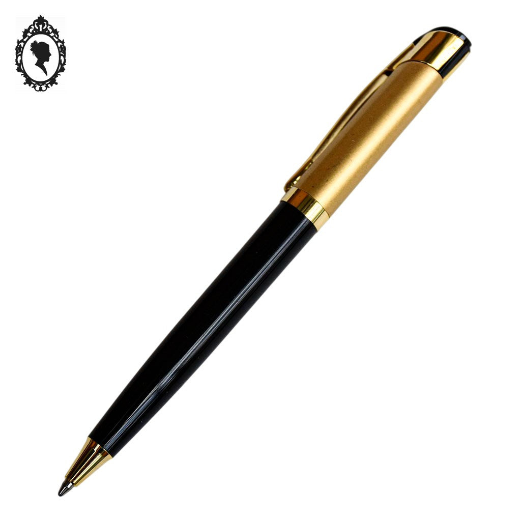 Stylo à bille collection Pierre Cardin chic noir et doré vintage