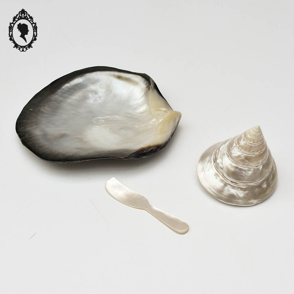 Superbes 3 pièces en nacres vide poche coquillage couteau blanc