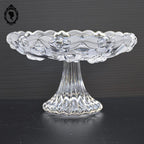 Superbe petit compotier coupelle coupe serviteur plat sur pied en verre moulé vintage