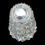 Vase en cristal blanc ciselé H 16 cm vintage