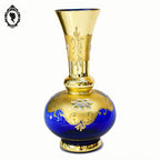 Vase soliflore bleu et doré style Murano H 30 cm vintage