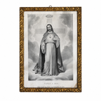 Cadre ancien religieux ancien doré – Sacré-Cœur de Jésus « Venez à moi » 26 x 36 cm