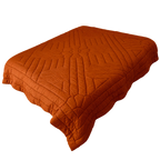 Couverture piquée ancienne orange, garnissage laine – 217 × 220 cm