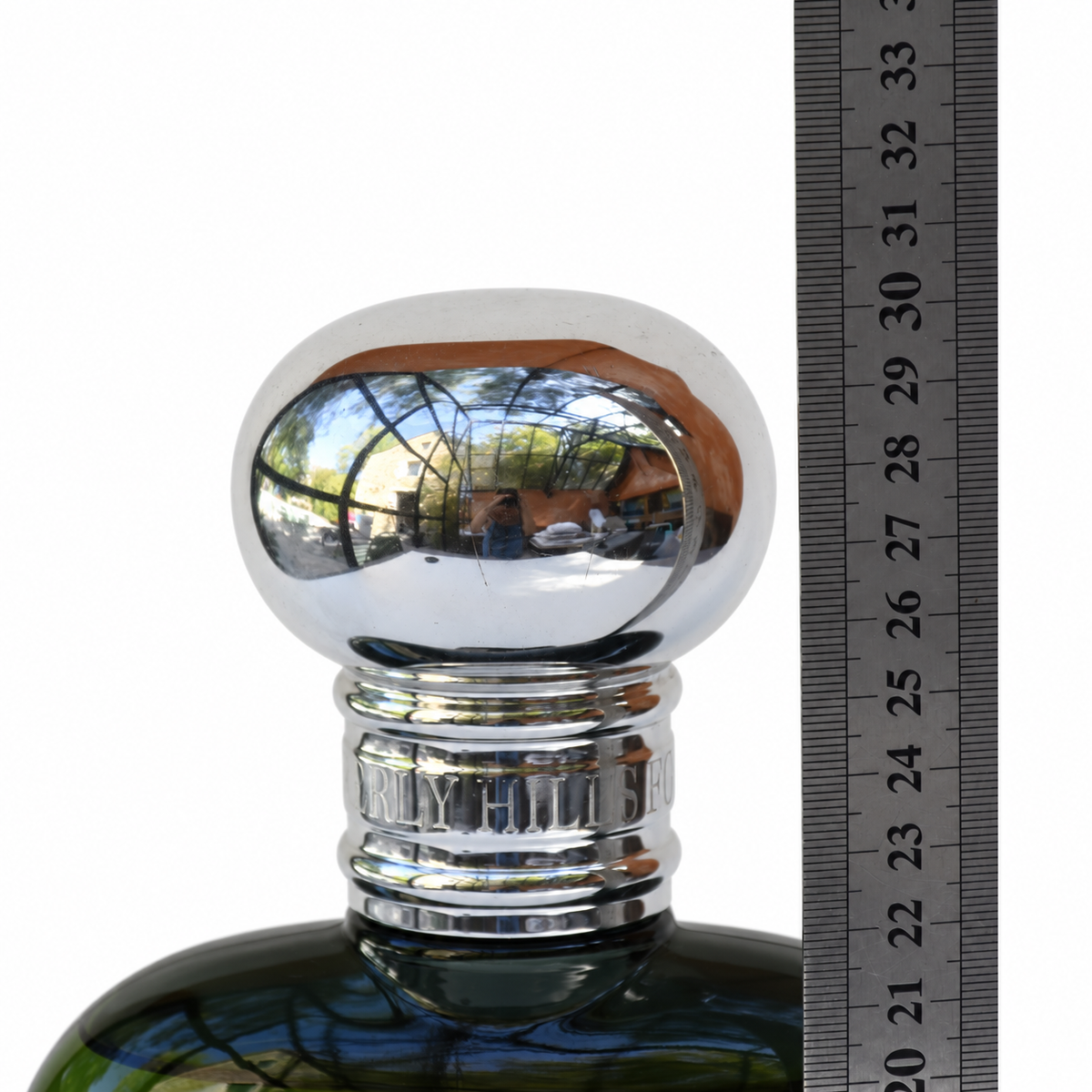 Grand flacon factice Giorgio Beverly Hills For Men en verre vert — 30 cm