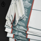 Lot 12 serviettes de table ou petits torchons à grands carreaux vert rouge blanc frise vintage Neuf
