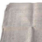 Lot 10 serviettes anciennes en damassé fleuri beige – Monogramme JA