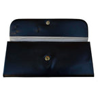 Pochette vintage noire en skaï à détails dorés – Élégance rétro
